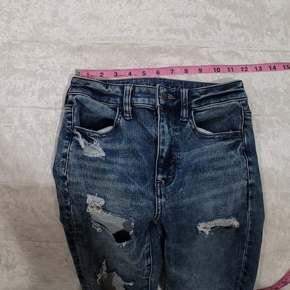 American Eagle Outfitters Short Super Stretch Distressed Skinny Jeans - Picture 6 of 8